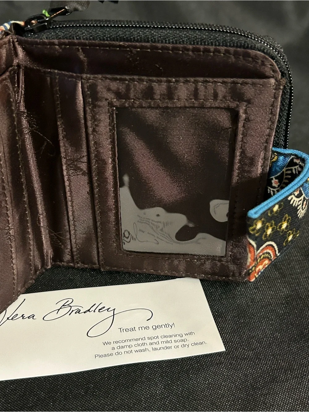 Vera Bradley Kensington Quilted Paisley Mini Zip Wallet NWT - Picture 7 of 8